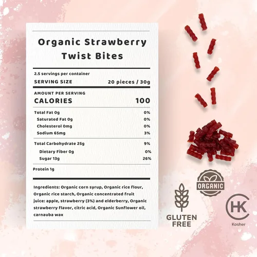 Vista 2 de Candy Tree Organic Strawberry Twists Bites - Gluten Free Candy, Vegan, Non-GMO - No High Fructose Corn Syrup or Artificial Flavors - 5lb Bulk Bag