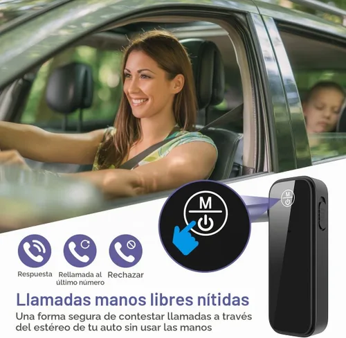 Vista 3 de Paquete de 2 adaptadores Bluetooth Aux para coche, receptor transmisor Bluetooth 5.3 2 en 1 para auriculares, altavoz de audio para el hogar