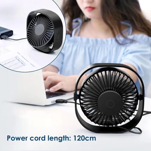 Vista 3 de Simpeak Ventilador USB pequeño, silencioso y portátil alimentado por USB (sin batería), refrigeración de 3 ajustes de velocidad, ventilador personal