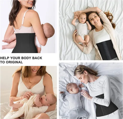 Vista 5 de REYEOGO Shapewear Cinchers cintura entrenador para mujeres control de barriga postparto recuperación cinturón sin costuras cuerpo Shaper corsés faja