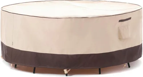 Vista 11 de F&J Outdoors Fundas para muebles de patio, impermeables, resistentes a los rayos UV, tela antidesgarros, cubierta para mesa de exterior, cubierta