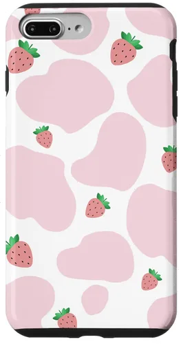 Vista 12 de Baby Pink Cow Print Pattern Cute Strawberry Cow Animal Gift Case for iPhone 17