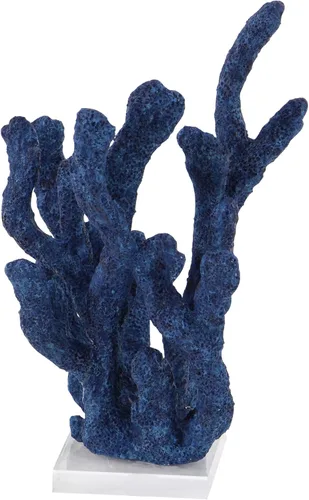 Vista 7 de Deco 79 Polystone - Escultura decorativa de coral texturizada, estatua porosa para decoración del hogar con base acrílica, figura decorativa de 10 x