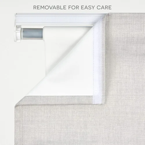 Vista 3 de Exclusive Home - Persiana Acadia 100% blackout de poliéster estilo romana, 23"x64", plata