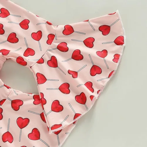 Vista 40 de FIOMVA Conjunto de ropa de 3 piezas con estampado de corazón para bebé recién nacida, para el día de San Valentín
