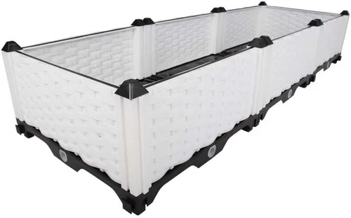 Vista 59 de BAOYOUNI - Juego de jardinera cuadrada para interiores o exteriores, maceta de plástico, caja de cultivo para verduras frescas, hierbas, flores