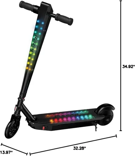 Vista 12 de Razor Sonic Glow Scooter eléctrico negro con luces LED y altavoz inalámbrico Bluetooth
