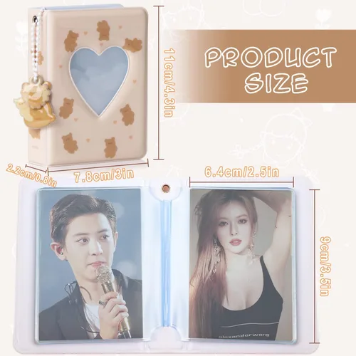 Vista 2 de Carpeta para tarjetas fotográficas de 3 pulgadas, soporte para tarjeta fotográfica Kpop, mini álbum de fotos, soporte para tarjeta de fotos, álbum