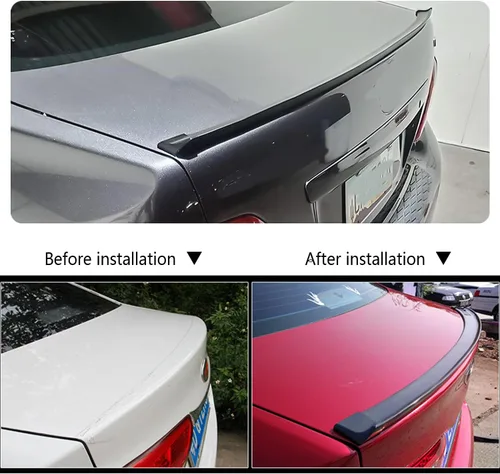 Vista 7 de Spoilers para automóviles, alerón trasero reflectante de fibra de carbono de 4.9 pies para decoraciones de automóvil, tira universal de spoiler
