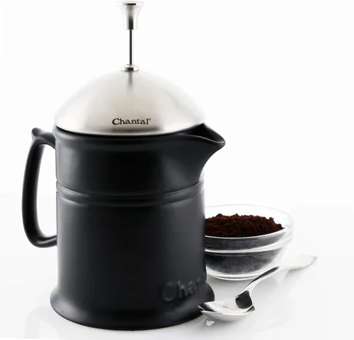 Vista 10 de Chantal Prensa francesa de gres con émbolo y tapa de acero inoxidable, capacidad de 16 onzas, negro mate Mate negro