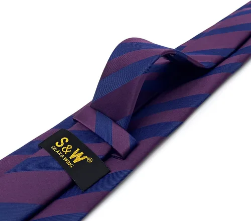 Vista 23 de S&W SHLAX&WING Corbata para hombres Lazos a rayas verde, amarillo y azul para trajes de negocios