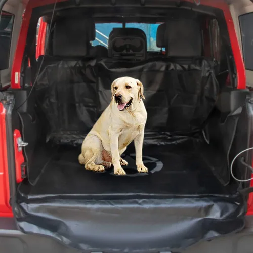 Vista 3 de Forro para maletero de perro para Jeep, protector de carga Oxford resistente al agua para Wrangler JK JL 2007-2026 de 4 puertas, antideslizante