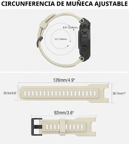Vista 6 de MoKo Correa de reloj compatible con Amazfit T-Rex/T-Rex Pro Smartwatch, correa deportiva de repuesto de silicona suave, pulsera transpirable