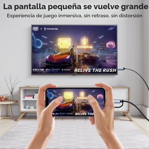 Vista 4 de lulaven Cable Lightning y tipo C a HDMI 2 en 1 [6 pies], cable HDMI para iPhone, interfaz dual para todos los iPhones (17/16/15/14/Pro/Max) y iPad