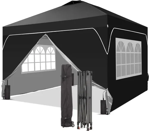 Vista 38 de GDY Tienda de campaña desplegable para exteriores de 8 x 8 pies con una configuración de empuje, kiosco de fácil instalación con 4 paredes laterales