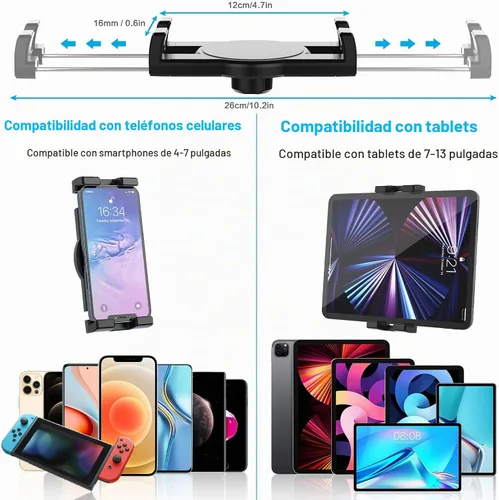 Vista 6 de Soporte de tablet para parabrisas de automóvil, brazo flexible