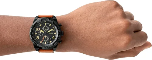 Vista 6 de Fossil Bronson Reloj casual de cuarzo para hombre con correa de acero inoxidable o cuero Reloj cronógrafo Bronson