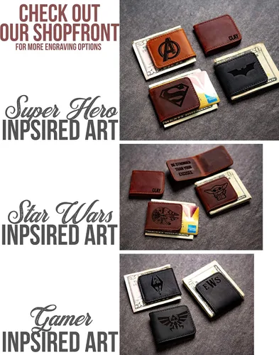 Vista 8 de Personalized Leather Magnetic Money Cash Clip The Palm Beach by Left Coast Original
