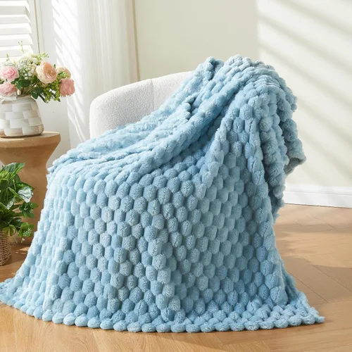 Vista 67 de NEWCOSPLAY Manta de Tiro Súper Suave Aqua Franela Sedosa Premium Forro Polar Jacquard Acanalado 3D Ligero Manta de Cama Uso en Todas las Estaciones