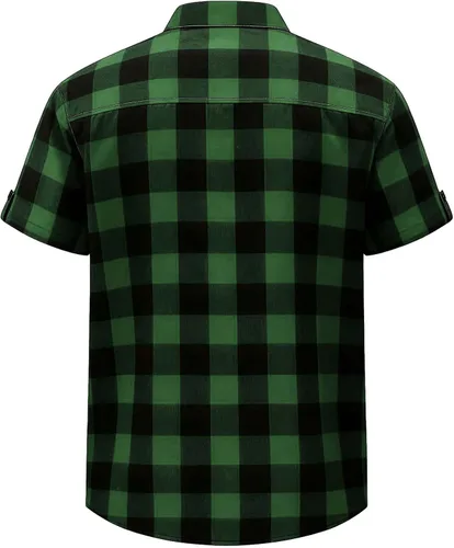 Vista 5 de Camisas de manga corta con botones para hombre, estilo occidental, con bolsillo, ligeras, transpirables, ajuste regular