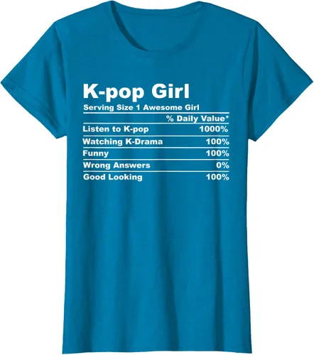 Vista 30 de Camiseta de regalo Kpop Kdrama para mujer K-pop Girl, Negro, S