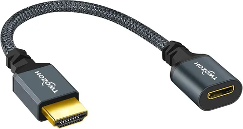 Vista 2 de Twozoh Cable adaptador HDMI macho a mini HDMI hembra, adaptador de cable HDMI macho a hembra Mini HDMI (tipo A a C) 3D/4K 1080p HDMI 2.0