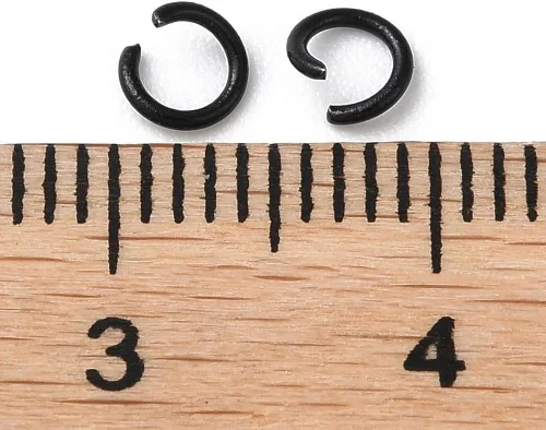 Vista 3 de HDSupplies 100 piezas - 4mm de argollas de acero inoxidable 304 de tono negro - Calibre 22 (espesor de 0.6mm)