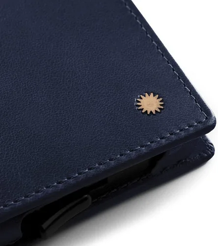 Vista 4 de Revelot Cartera tarjetero, piel auténtica con bloqueo RFIDW1, Napa Azul , Moderno