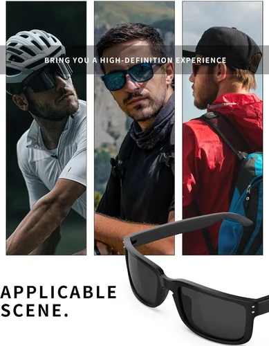 Vista 9 de 4 pares de lentes de repuesto para gafas de sol Oakley Holbrook XL OO9417, negro + titanio plateado + azul hielo + rojo fuego
