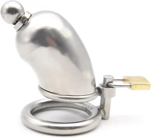 Vista 7 de Jaula de acero inoxidable para hombre con bloqueo de pene con cerradura de metal castidad dispositivo de castidad masculina jaula de polla juguetes