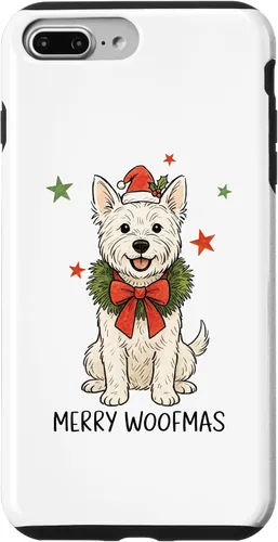 Vista 11 de Merry Woofmas White Terrier Dog Santa Hat Christmas Cute Dog Case for iPhone 15