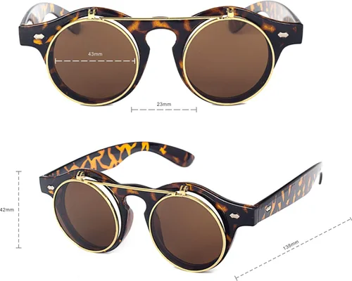Vista 5 de Kyiduo Retro Steampunk - Gafas de sol circulares