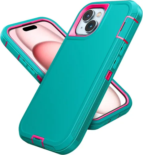 Vista 48 de Jelanry - Funda para iPhone 15 5G, protección resistente, resistente, color negro Dropproof & Dual-Layer Protective Back Cover with Port Anti