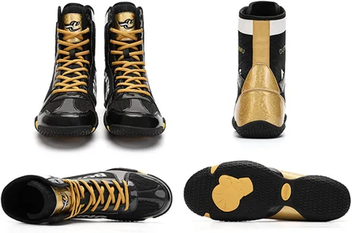 Vista 2 de Zapatos de boxeo profesionales para hombres y mujeres, transpirables, zapatos de entrenamiento para adultos, antideslizantes, para fitness