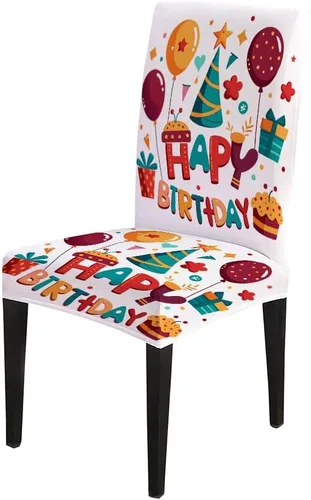 Vista 22 de CAPSCEOLL Christmas Dining Chair Covers,Snowflakes Festive Winter Pattern Stretch Chair Covers for Dining Room Set of 2 Washable Spandex Parson