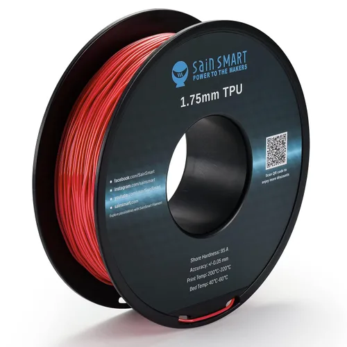 Vista 10 de SainSmart - Filamento de impresión 3D flexible de TPU, 1.75 mm, 0.8 kg, precisión dimensional +/- 0.05 mm, Kaoss Violeta