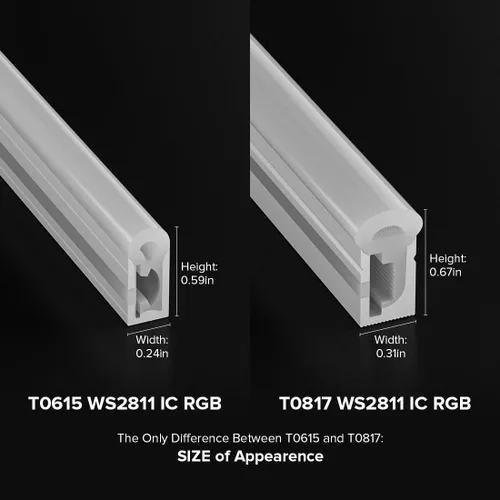 Vista 7 de SEZO Tira de luces LED de neón que emiten lateralmente direccionables WS2811 IC RGB color de persecución 3M DC24V 108LEDs/m IP67 Cuerda de neón
