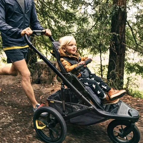 Vista 9 de Veer Switch&Jog - Cochecito de correr con empuñaduras de neopreno Cochecito de 3 ruedas todo terreno con asiento Switchback Absorción de golpes