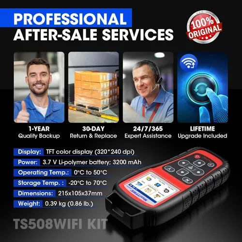Vista 9 de Autel Kit de herramienta de programación TPMS TS508WF, herramienta de reinicio TPMS con 8 sensores universales MX, versión WiFi de TS408 TS508 TS501