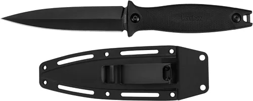 Vista 5 de SOG Cuchillo pequeño de hoja fija (NB1012-CP), Black & Kershaw Secret Agent (4007); cuchillo de bota ocultable, 3 onzas