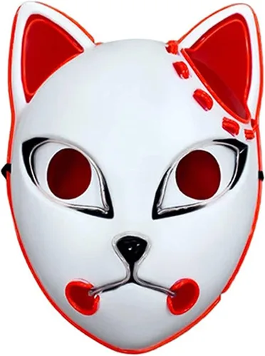 Vista 7 de goodhelper Halloween Demon Slayer Mask Japanese Anime Carnival Masquerade Fox Mask