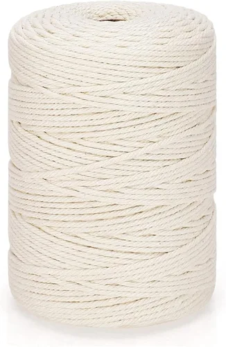 Vista 61 de Cuerda de macramé de 0.079 in x 220 yardas (656 pies), cuerda de algodón natural para colgar en la pared, ganchos de plantas, manualidades Verde