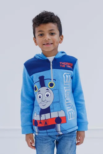 Vista 5 de Thomas & Friends Thomas the Tank Engine & Friends - Sudadera de forro polar con media cremallera, Azul,Metálico