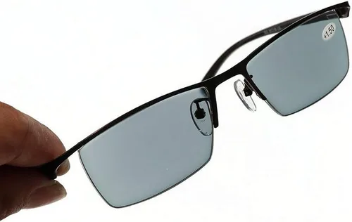 Vista 7 de Sun Gafas de lectura fotocrómicas Hombres visión ajustable Con dioptría multifocal Gafas progresivas (azul, SPH 0 ADD+300)