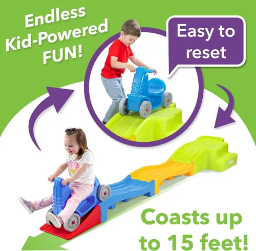 Vista 3 de Simplay3 Montaña rusa expandible de lujo con pistas, pista de carreras de descenso para niños en crecimiento, juguete para niños en interiores