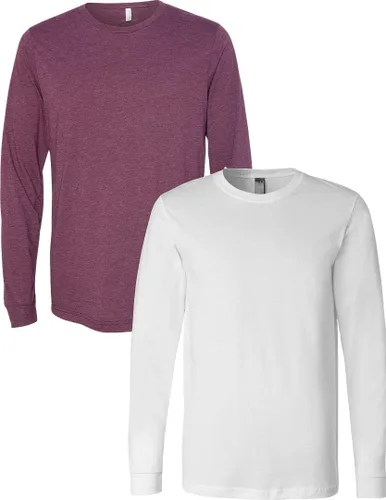 Vista 149 de Canvas Filmore 3501 - Camiseta de 4.2 onzas para hombre manga larga (1) Ceniza + (1) Jaspeado atlético
