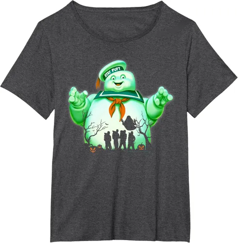 Vista 12 de Ghostbusters Marshmallow Man Group Shot Silhouette Camiseta Negro