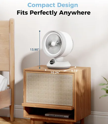 Vista 8 de Combo de calentador y ventilador para uso en interiores, ventilador portátil 2 en 1 de calefacción y refrigeración de escritorio de 1500 W