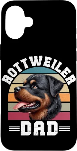Vista 22 de Rottweiler Dad Rottie Father Dog Parent Father's Day Retro Case for iPhone 16