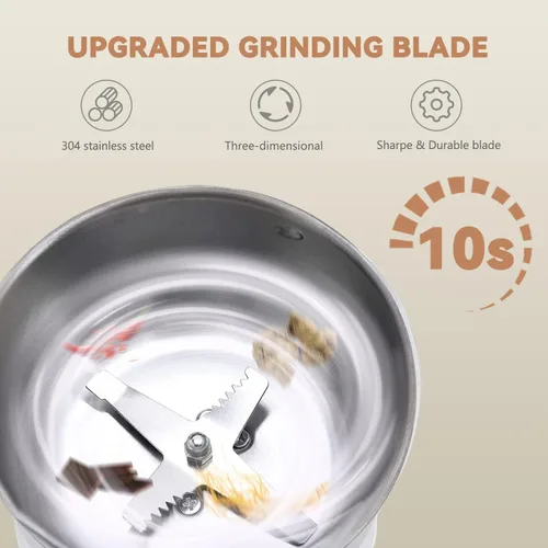 Vista 4 de Moongiantgo Mini molinillo de café + molino eléctrico de grano de 10.58 oz